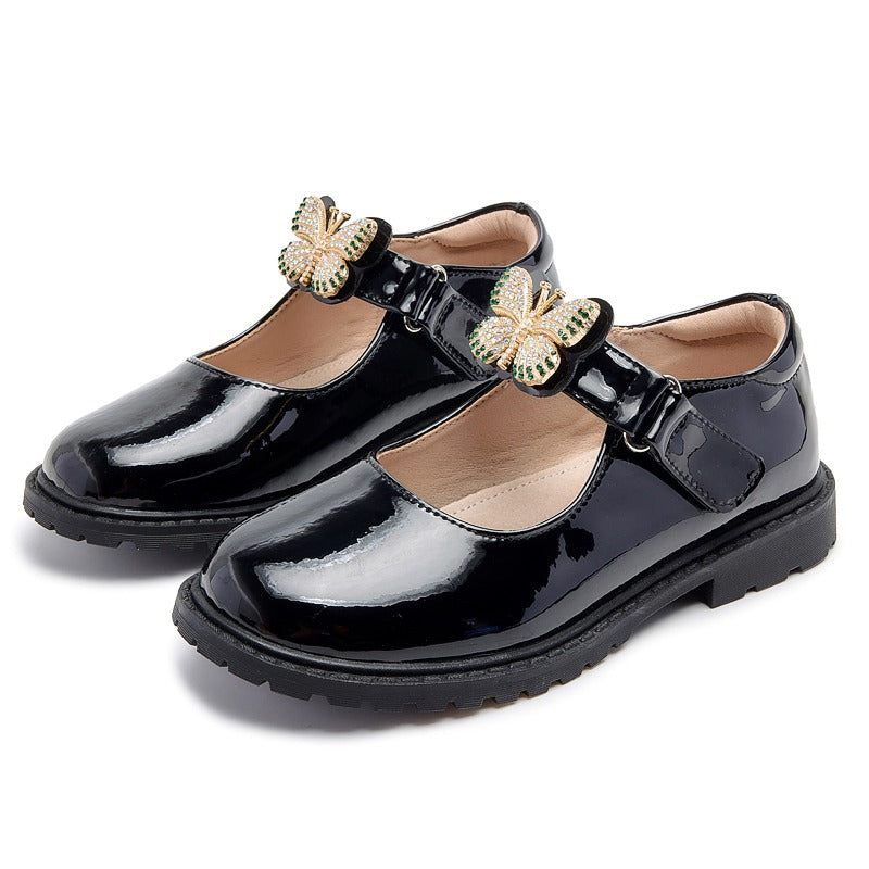 Girls’ Interchangeable Strap Patent School Shoes – 3 Looks in 1