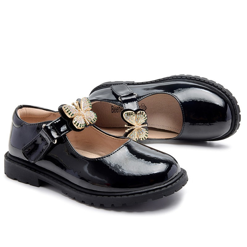 Girls’ Interchangeable Strap Patent School Shoes – 3 Looks in 1