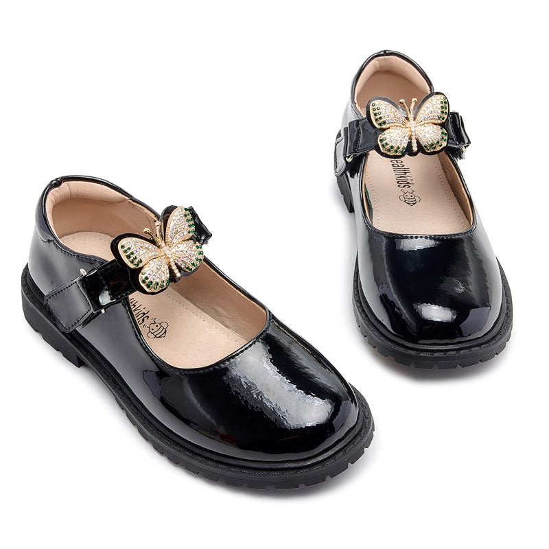 Girls’ Interchangeable Strap Patent School Shoes – 3 Looks in 1