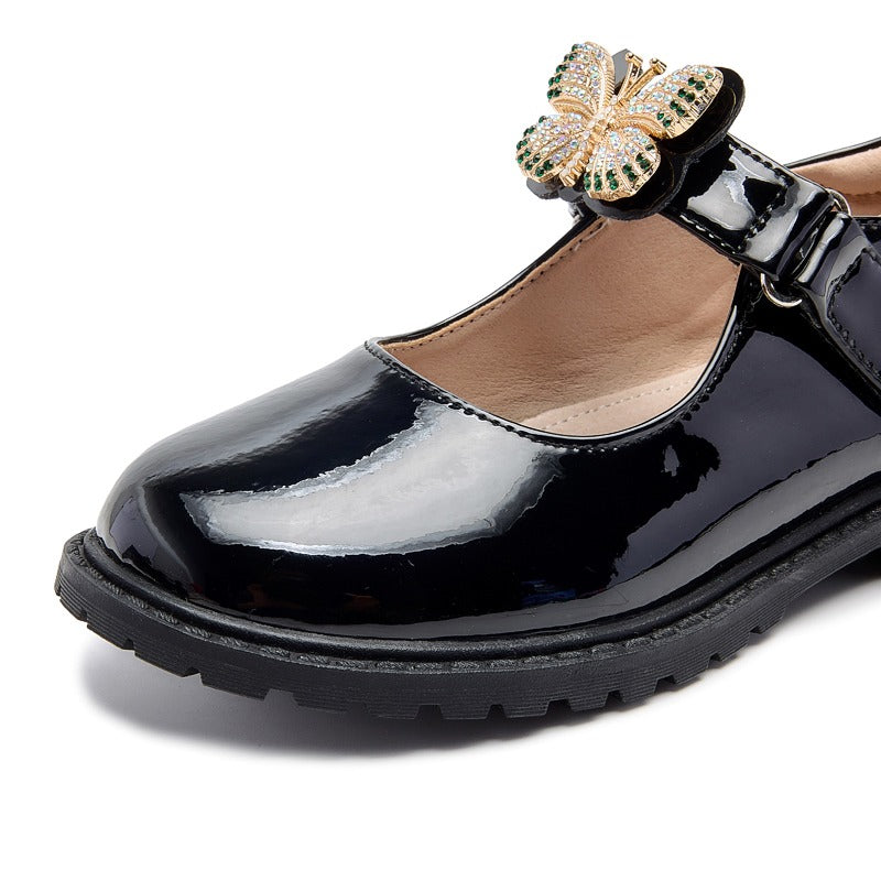 Girls’ Interchangeable Strap Patent School Shoes – 3 Looks in 1
