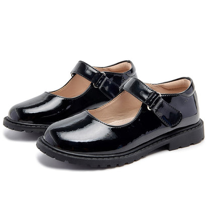 Girls’ Interchangeable Strap Patent School Shoes – 3 Looks in 1