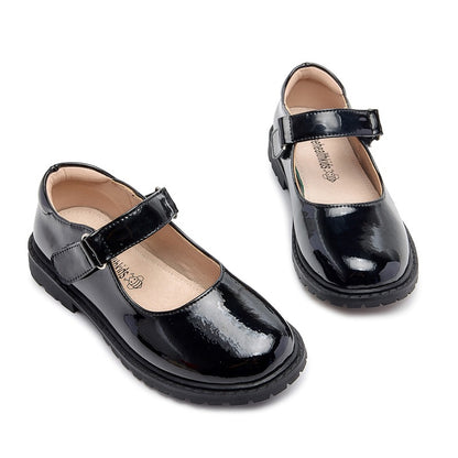 Girls’ Interchangeable Strap Patent School Shoes – 3 Looks in 1